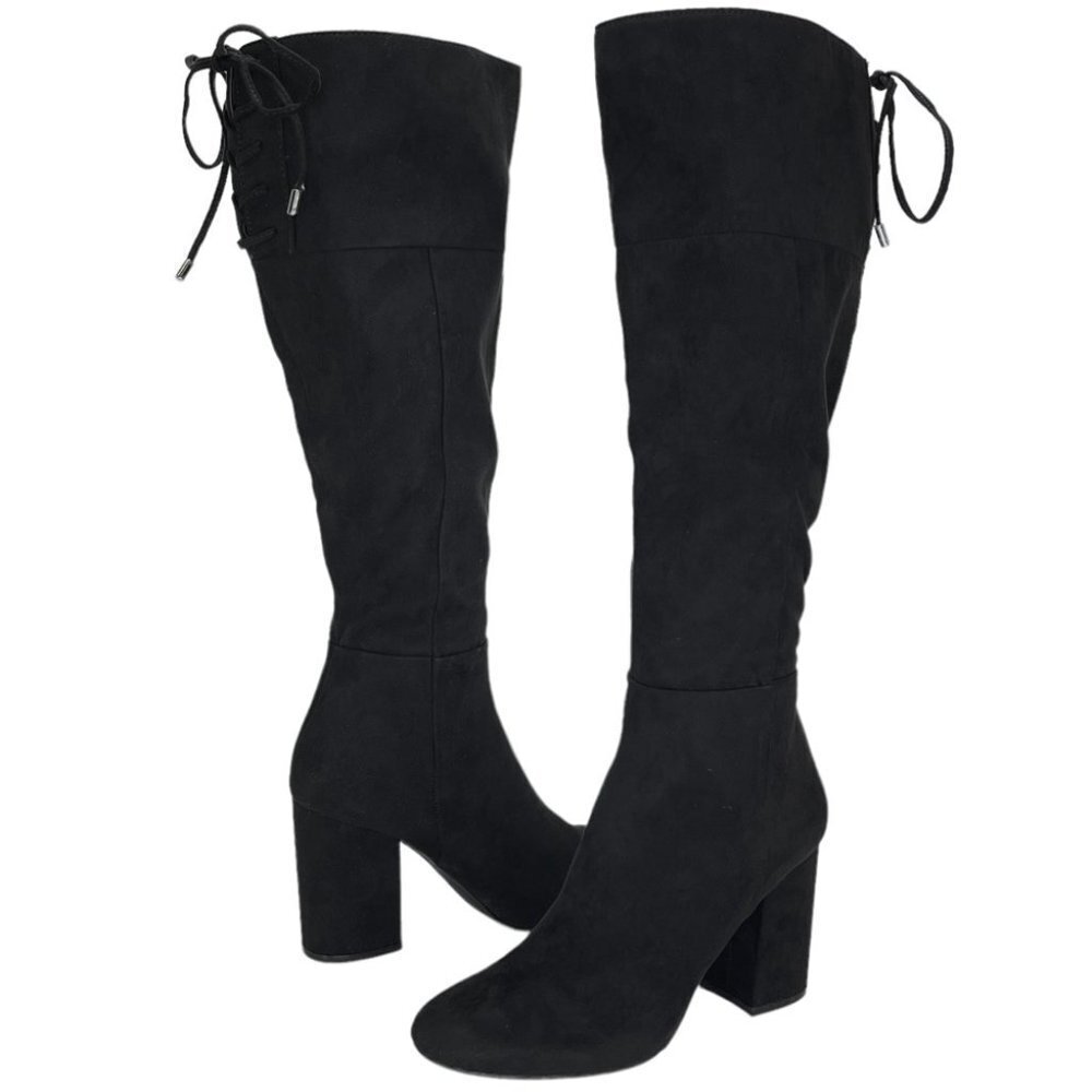 Kenneth Cole Reaction Corie Lace Microsuede Knee High Womens Size 10M - Picture 9 of 10
